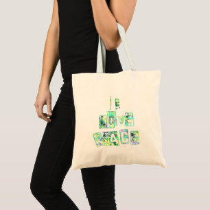 I Love Peace Beautiful Art Print Text Design Tote Bag