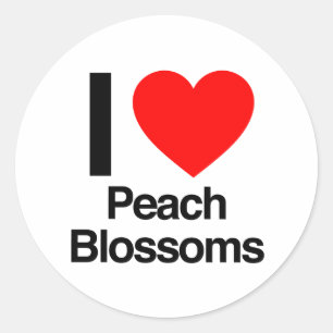 I love peach blossoms classic round sticker