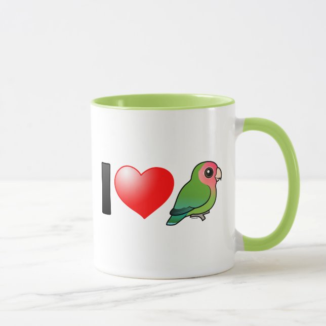I Love Peach-faced Lovebirds Mug (Right)