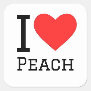 I love peach square sticker