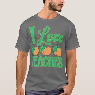 I Love Peaches Fruit Vegetarian Vegan T-Shirt