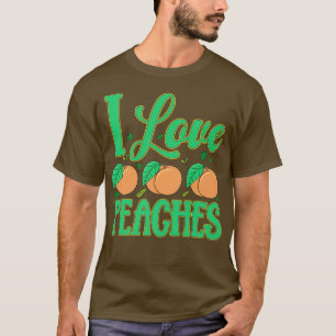 I Love Peaches Fruit Vegetarian Vegan T-Shirt