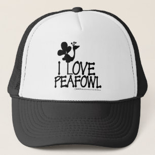 I Love Peafowl silhouette Trucker Hat