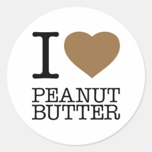 I LOVE PEANUT BUTTER CLASSIC ROUND STICKER
