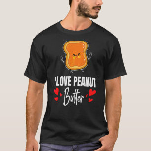 I Love Peanut Butter Jelly Food Graphic T-Shirt