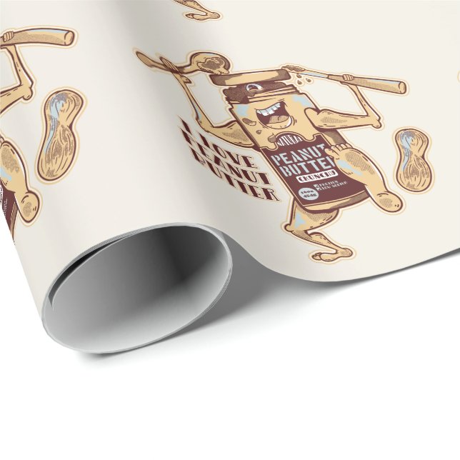 I LOVE PEANUT BUTTER WRAPPING PAPER (Roll Corner)
