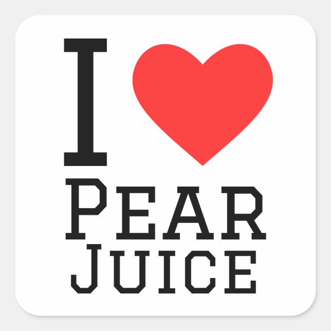 I love pear juice square sticker (Front)