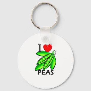 I Love Peas Key Ring