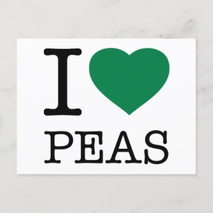 I LOVE PEAS POSTCARD