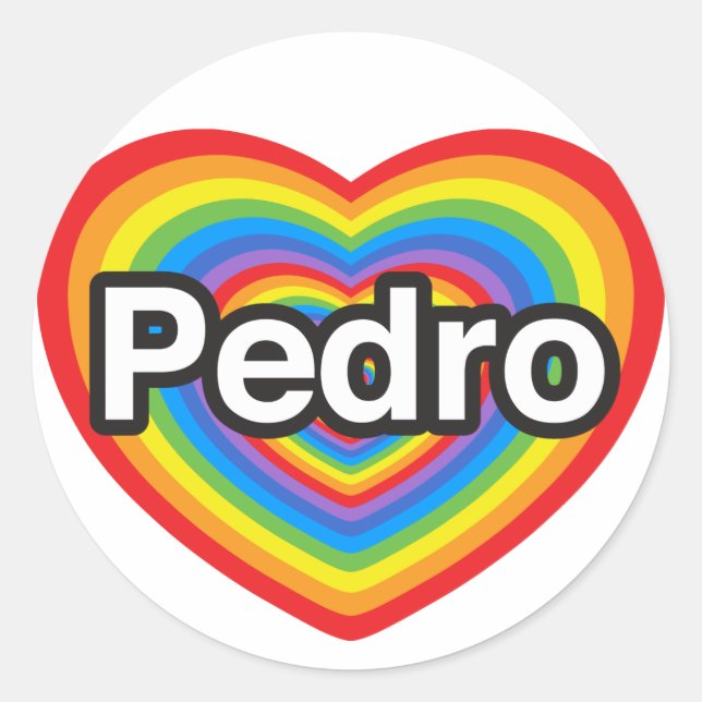 I love Pedro. I love you Pedro. Heart Classic Round Sticker (Front)