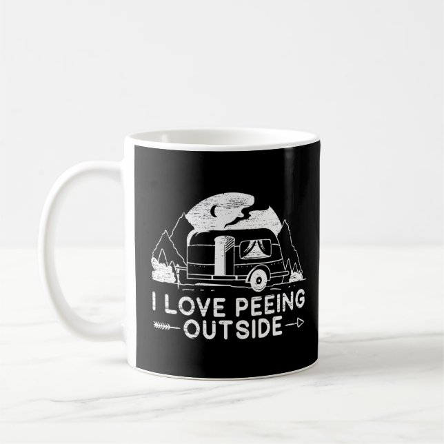 I Love Peeing Outside Camper Van Camping Outdoor  Coffee Mug (Left)