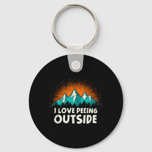 I Love Peeing Outside Camping Humour Mountain Hiki Key Ring
