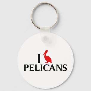 I Love Pelicans Key Ring