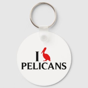 I Love Pelicans Key Ring