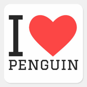 I love penguin square sticker