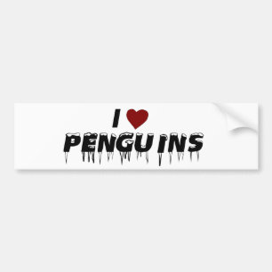 I Love Penguins Bumper Sticker