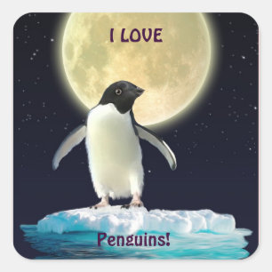 I LOVE PENGUINS Cute Penguin Stickers