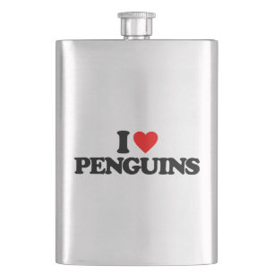I LOVE PENGUINS HIP FLASK