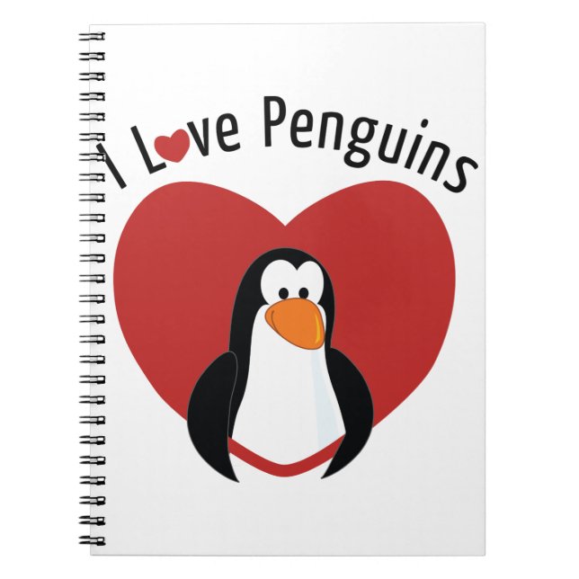 I Love Penguins Notebook (Front)