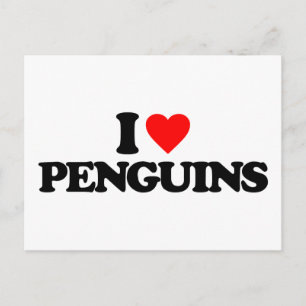 I LOVE PENGUINS POSTCARD