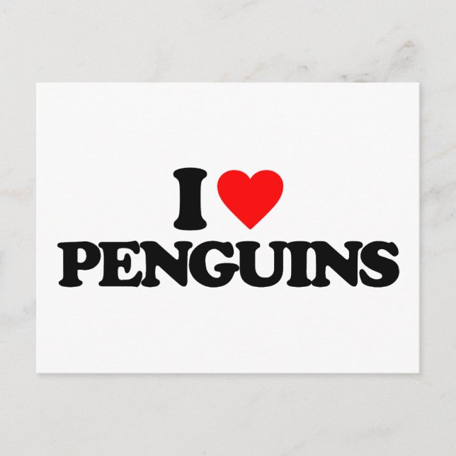 I LOVE PENGUINS POSTCARD (Front)