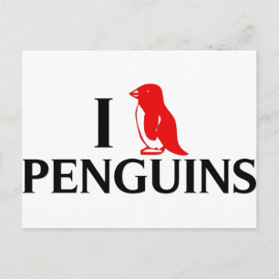 I Love Penguins Postcard