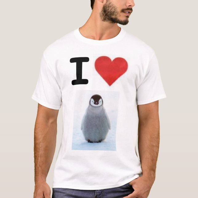 I Love Penguins T-Shirt (Front)