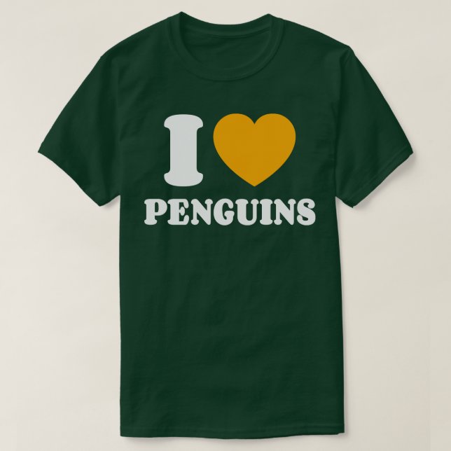 I Love Penguins T-Shirt (Design Front)