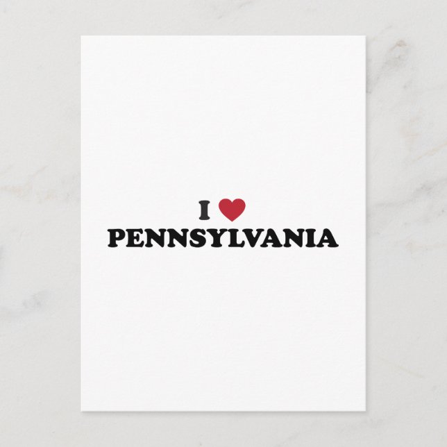I Love Pennsylvania Postcard (Front)