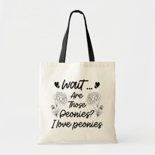 I Love Peonies Botanical Flowers Lover Peony Funny Tote Bag