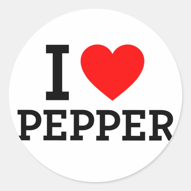 I Love Pepper Classic Round Sticker (Front)