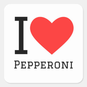 I love pepperoni square sticker