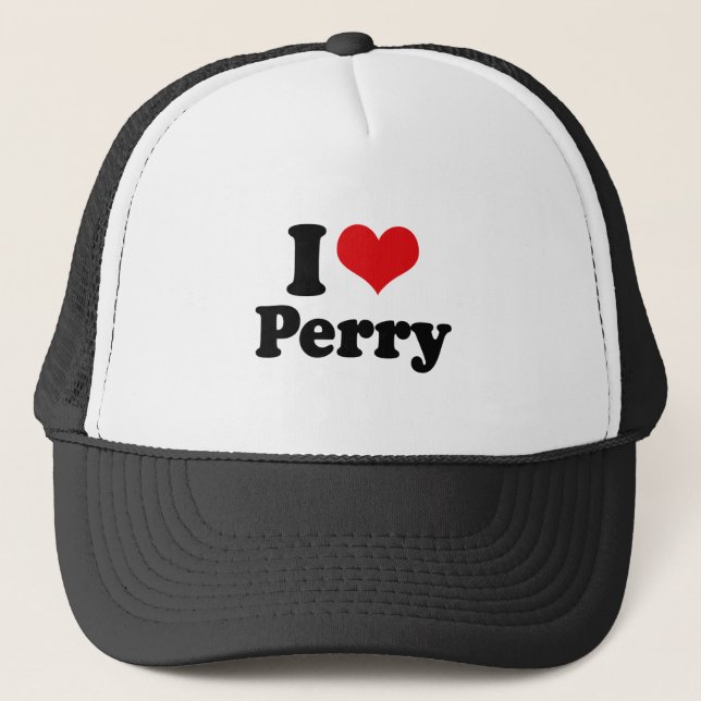 I LOVE PERRY TRUCKER HAT (Front)