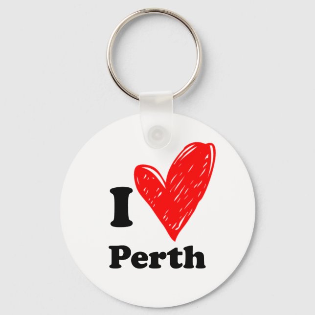 I Love Perth Key Ring (Front)