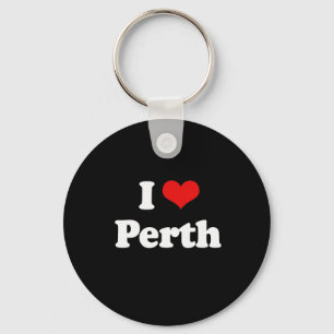 I Love Perth Tshirt White Tshirt Key Ring