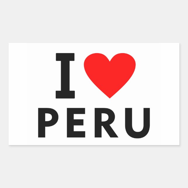 I love Peru country like heart travel tourism Rectangular Sticker (Front)