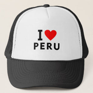I love Peru country like heart travel tourism Trucker Hat