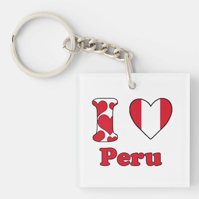 I love Peru Key Ring (Front)