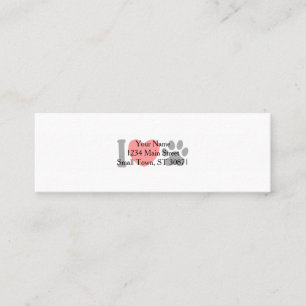 I love pet - Choose background color Mini Business Card