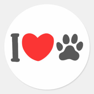 I love pet - Choose background colour Classic Round Sticker