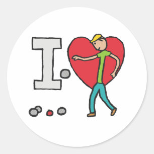 I Love Petanque Classic Round Sticker