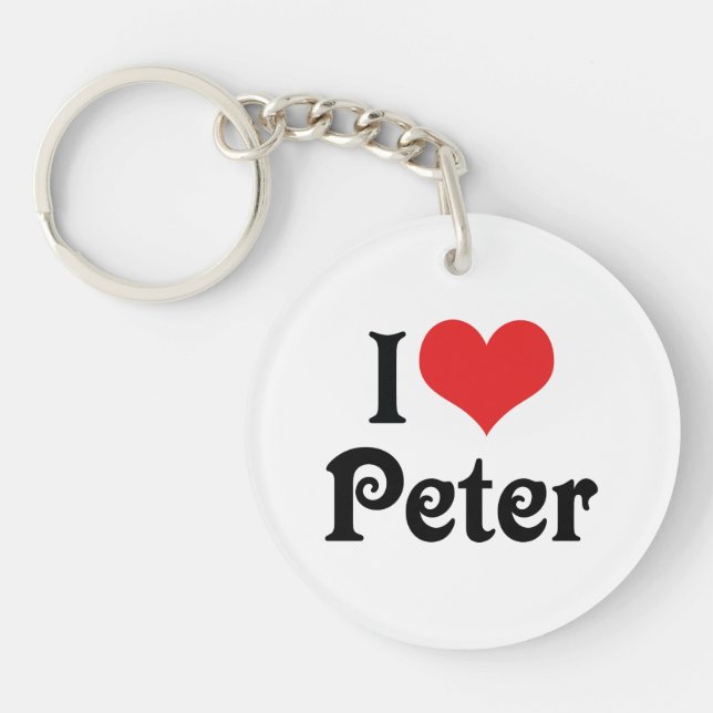 I Love Peter Key Ring (Front)