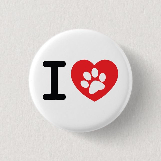 I Love Pets 3 Cm Round Badge (Front)