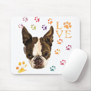 I Love Pets - Cute Puppy - Colourful Traces Drawin Mouse Mat