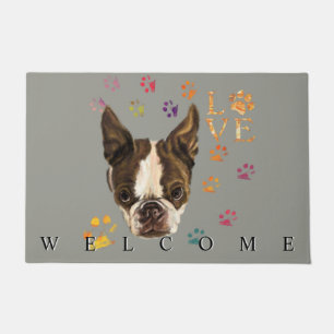 I Love Pets - Cute Puppy - Colourful Traces Welcom Doormat