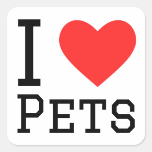 I love pets square sticker