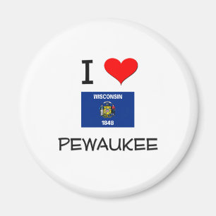 I Love Pewaukee Wisconsin Magnet