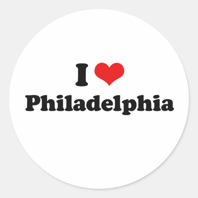 I Love Philadelphia Tshirt Classic Round Sticker (Front)