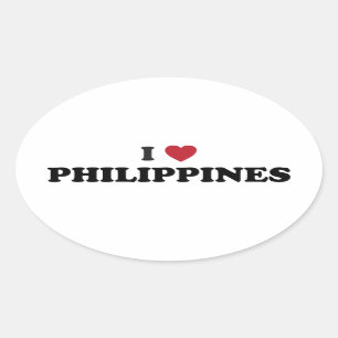 I Love Philippines Oval Sticker