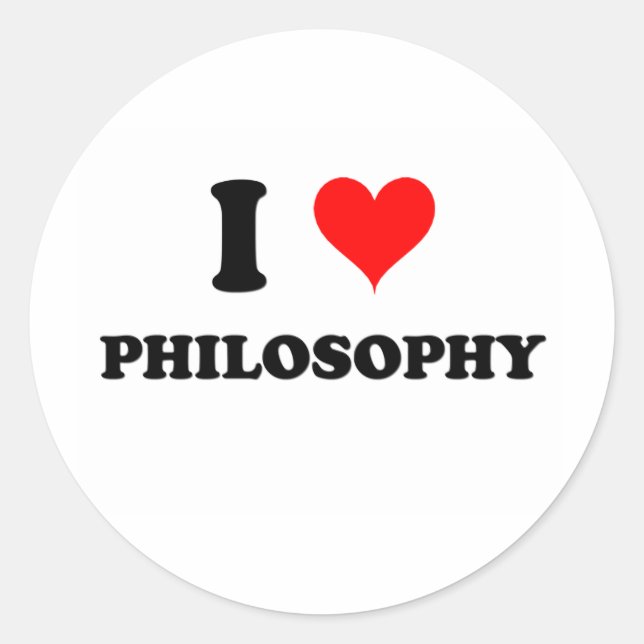 I Love Philosophy Classic Round Sticker (Front)